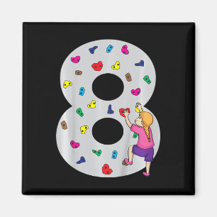 8th Birthday Party Cake Climbing Climber Climb Bou Magnet
