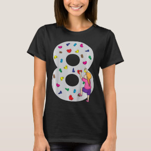 8th Birthday Party Cake Climbing Climber Climb Bou T-Shirt