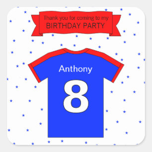 8th birthday party Custom name and text Square Sticker