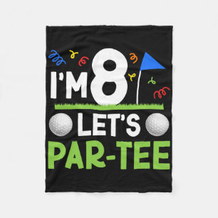 8th Birthday Party Golf Boy Eight Year Old Golfer Fleece Blanket