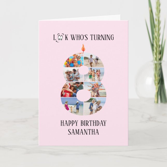 8th Birthday Photo Card (Front)