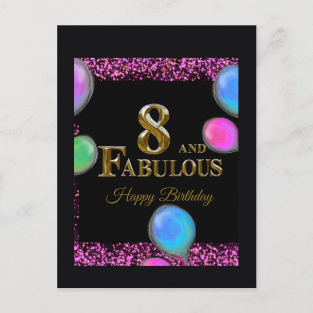 8th  Birthday  Postcard (Front)