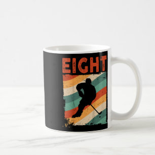 8th Birthday Retro Ice Hockey 8 Years Old Boy Girl Coffee Mug