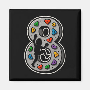 8th Birthday Rock Climbing Boy Girl Rock Wall Boul Magnet