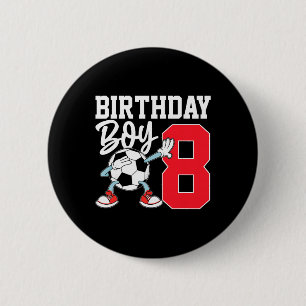 8th Birthday Shirt For Boys Footll Soccer Eight Ye 6 Cm Round Badge