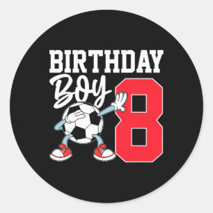 8th Birthday Shirt For Boys Footll Soccer Eight Ye Classic Round Sticker
