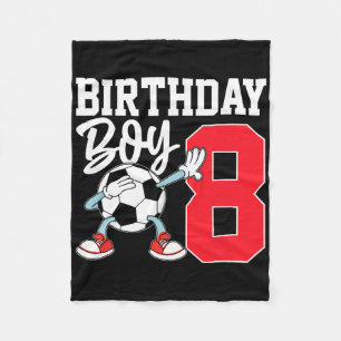 8th Birthday Shirt For Boys Footll Soccer Eight Ye Fleece Blanket