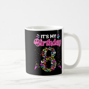 8th birthday shirt girl butterflies happy 8 yrs coffee mug