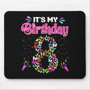 8th birthday shirt girl butterflies happy 8 yrs mouse pad