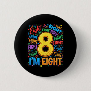 8th Birthday Shirts Boys 8yr Eight 8 Year Old 6 Cm Round Badge