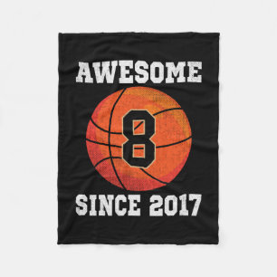 8th Birthday Sketll Lover 8 Years Old Vintage Spor Fleece Blanket
