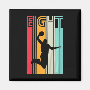 8th Birthday Sketll Lover Gift 8 Years Old Retro Magnet