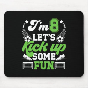 8th Birthday Soccer Boy Eight Year Old Soccer Play Mouse Pad