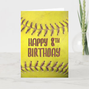 8th Birthday Softball Card