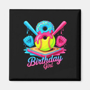 8th Birthday Softll Ice Cream Drip 8 Years Old Gir Magnet