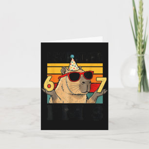 8th birthday survived 67 8 funny capybara kid card