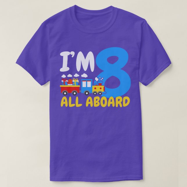 8th Birthday Train T-Shirt (Design Front)