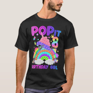 8th Birthday Unicorn Fidget Pop It Birthday Girl 8 T-Shirt