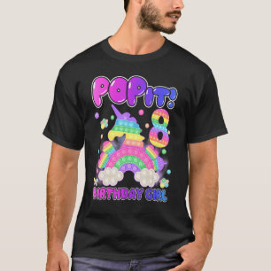 8th Birthday Unicorn Fidget Pop It Birthday Girl 8 T-Shirt