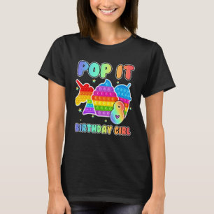 8th Birthday Unicorn Fidget Pop It Birthday Girl K T-Shirt