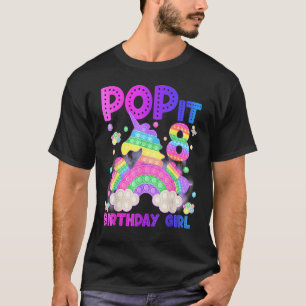 8th Birthday Unicorn Fidget Pop It Birthday Girl K T-Shirt