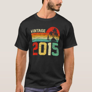 8th Birthday Vintage 2015 Retro Boy Girl 8 Years T-Shirt