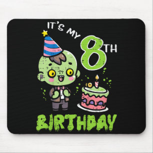 8th Birthday Zombie 8 Eight Year Old Bday Boys Mouse Pad