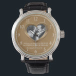 8th Bronze wedding anniversary photo heart numbers Watch<br><div class="desc">Bronze heart wedding anniversary watch personalise with your own couples photo, year of marriage, and message. The example reads My love, we made it to Bronze 8th Wedding Anniversary and your marriage and current date and has clock numbers around the outside. Other matching eight years married wedding anniversary heart gifts...</div>