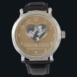 8th Bronze wedding anniversary photo heart numbers Watch<br><div class="desc">Bronze heart wedding anniversary watch personalise with your own couples photo, year of marriage, and message. The example reads My love, we made it to Bronze 8th Wedding Anniversary and your marriage and current date and has clock numbers around the outside. Other matching eight years married wedding anniversary heart gifts...</div>