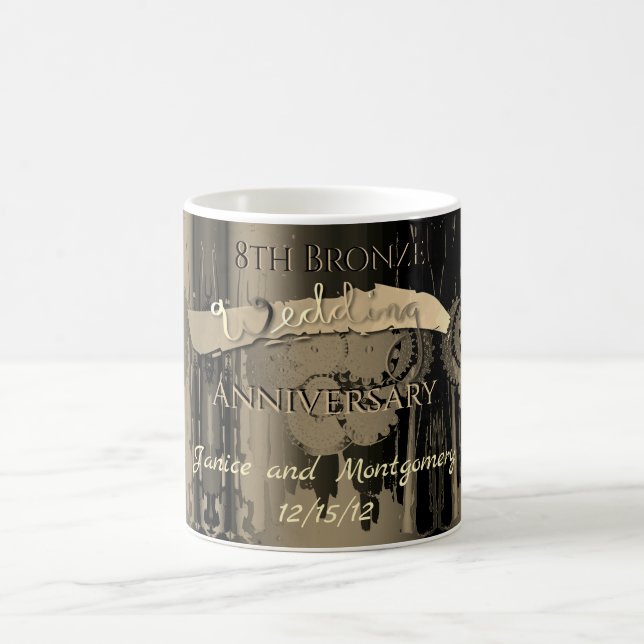8th Bronze Wedding Anniversary Steampunk Coffee Mug (Center)
