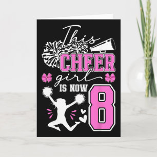 8th Cheer Birthday Party 8 Year Old Cheerleader  Card