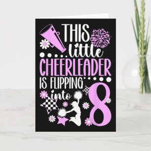 8th Cheer Birthday Party Eight Year Old Cheerleade Card
