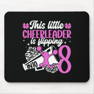 8th Cheer Birthday Party Eight Year Old Cheerleade Mouse Pad