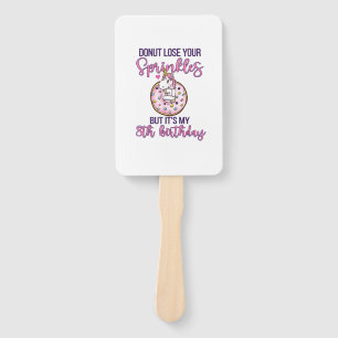 8th Donut Birthday Party Unicorn Eight Year Old Sw Hand Fan