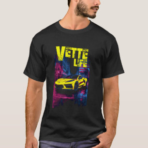 8th Gen Vette C8 Sports Car 2024 USA City Street V T-Shirt
