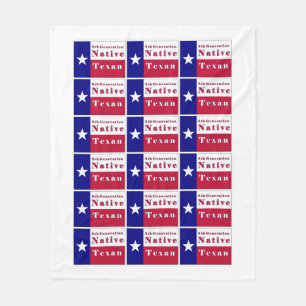 8th Generation Native Texan Flag Fleece Blanket