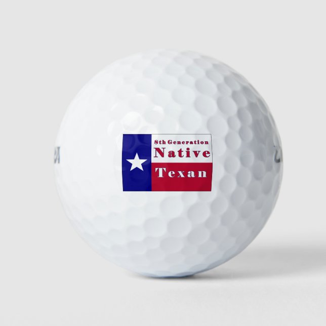 8th Generation Native Texan Flag Golf Balls (Front)