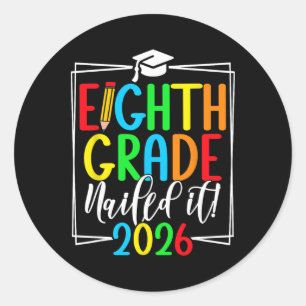 8th Grade 2026 Middle School Graduation _2 Classic Round Sticker