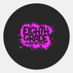 8th Grade Cl Of 2023 First Day Of School Back To S Classic Round Sticker