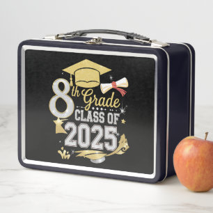 8th Grade Class Of 2025 Graduate Graduation Metal Lunch Box