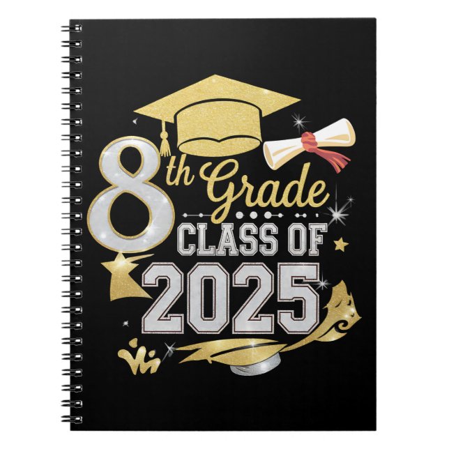 8th Grade Class Of 2025 Graduate Graduation Notebook (Front)