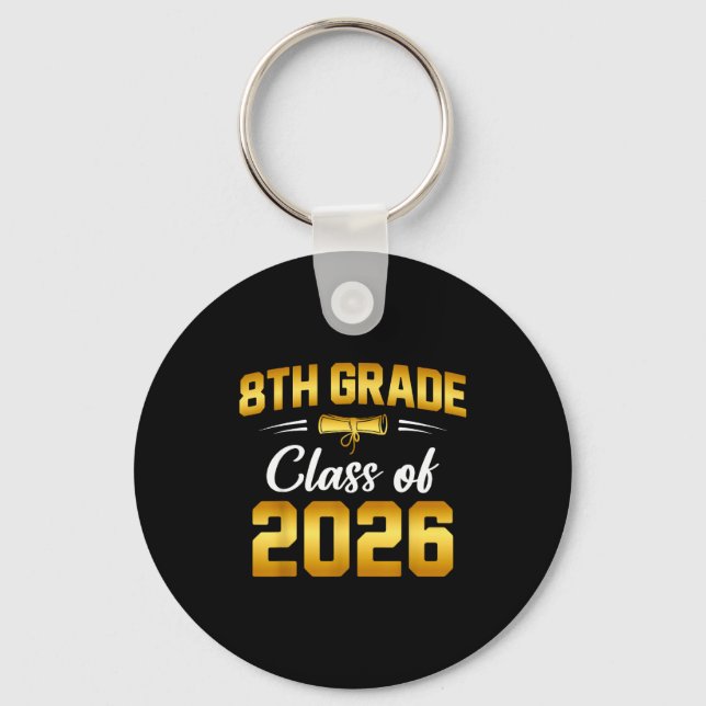 8th grade class of 2026 graduate student school8th key ring (Front)
