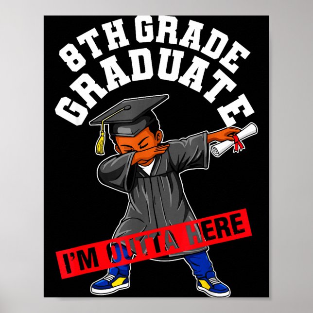 8th grade graduation class of 2026 dab black boy poster (Front)