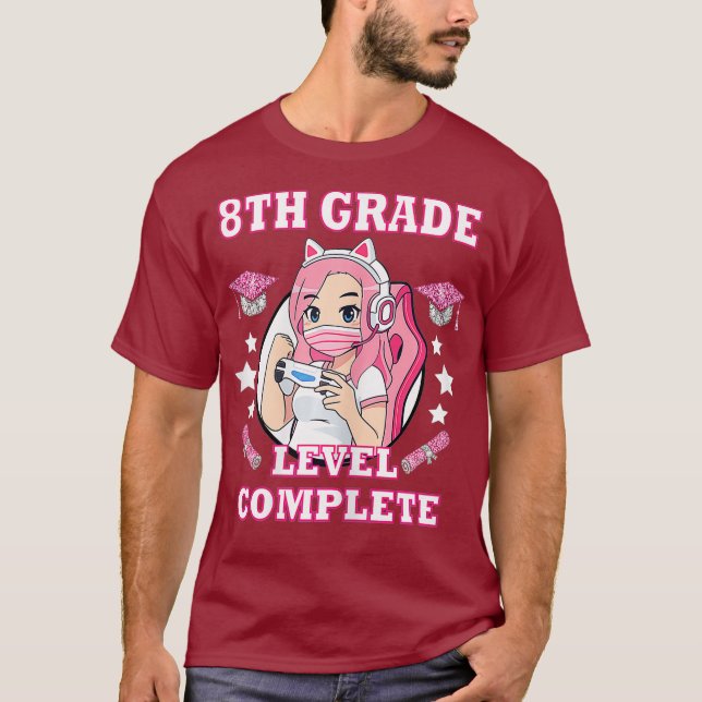 8th grade level complete funny gaming graduation T-Shirt (Front)