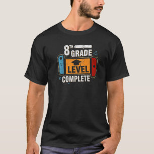 8th Grade Level Complete Gamer Boy Graduate Class T-Shirt