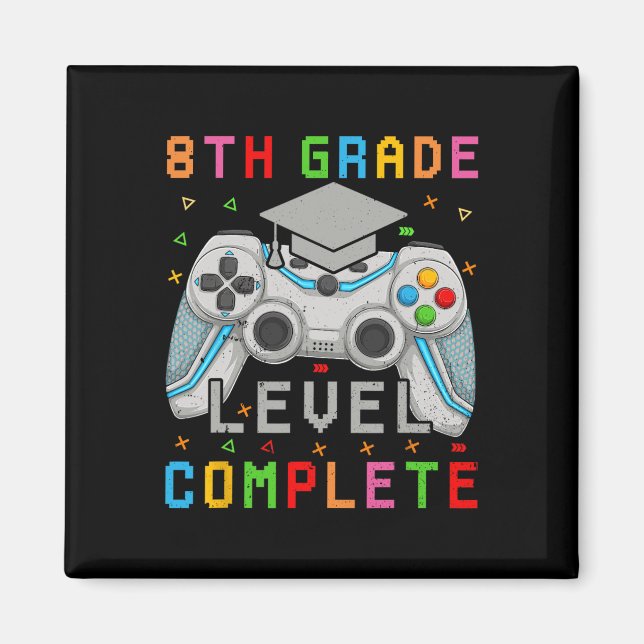 8th Grade Level Complete Gamer Class Of 2024 Gradu Magnet (Front)