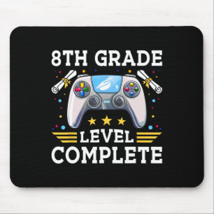 8th Grade Level Complete Gamer Kids Cl Of 2025 Boy Mouse Pad