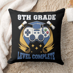 8th Grade Level Complete Gaming Gamer Graduation Cushion
