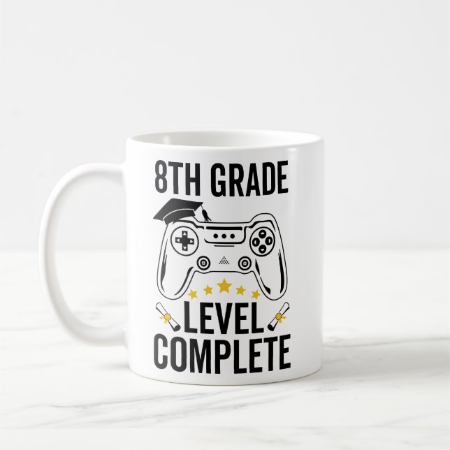 8th Grade Level Complete Graduation Gamer Class of Coffee Mug (Left)