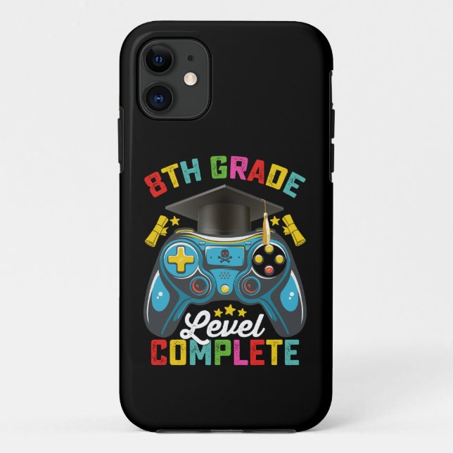 8th Grade Level Complete Graduation Gaming Gamer Case-Mate iPhone Case (Back)